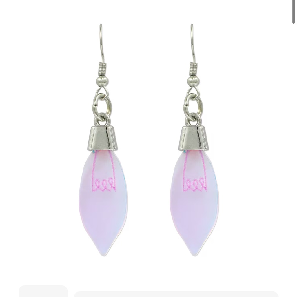 Festive Acrylic Iridescent Holographic Bulb Earrings - New!